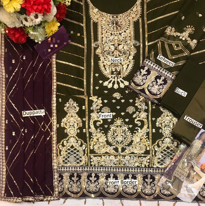 RANG-E-MEHFIL 012 : Fully Heavy Embroidered Chiffon