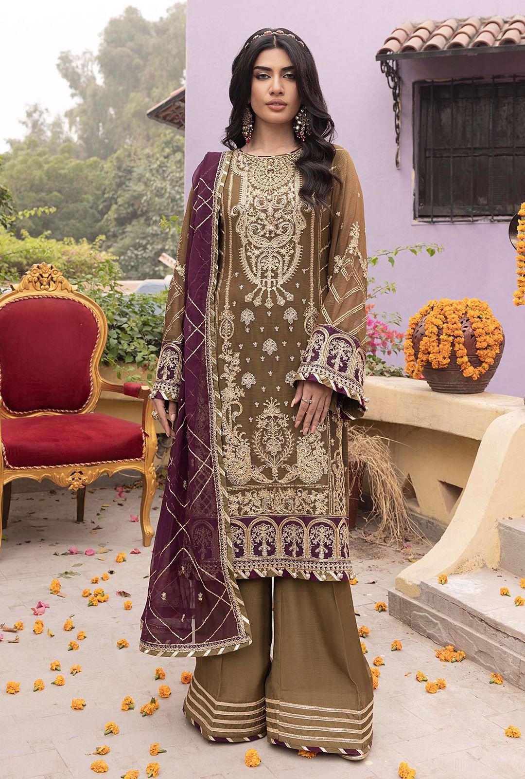 RANG-E-MEHFIL 012 : Fully Heavy Embroidered Chiffon