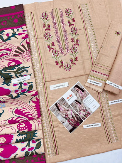 KHADDI KHADDAR WITH WOOL SHAWL