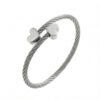 Steel Color Stainless Steel Heart Bangle