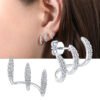 Exquisite Silver Color Claws Stud Earrings with Crystal AAA CZ Stone Modern Design Fashion Versatile Accessories Women Jewelry