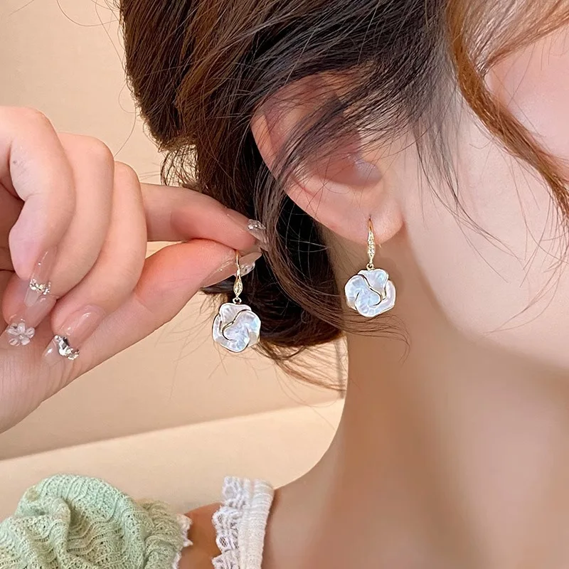 LATS White Enamel Flower Stud Earrings for Women Folded Unique Design Multi-layers Floral Female Small Earrings 2024 New Brincos - Image 26