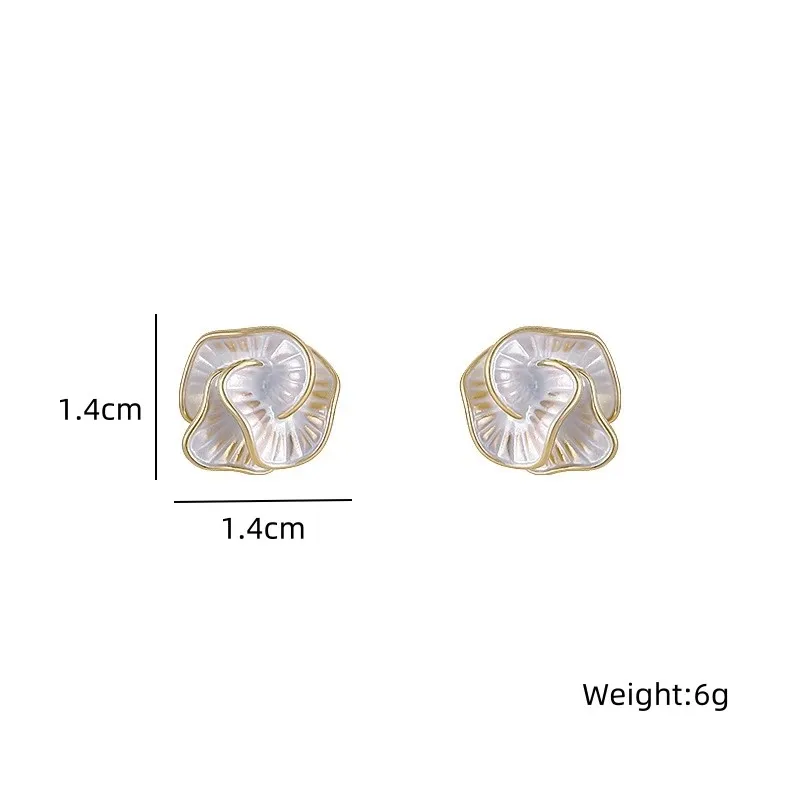 LATS White Enamel Flower Stud Earrings for Women Folded Unique Design Multi-layers Floral Female Small Earrings 2024 New Brincos - Image 11